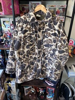 Vintage Walls Blizzard Pruf Duck Camo Jacket Brown Tan Insulated M